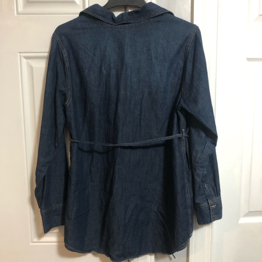 Liz Lange Maternity sz Large denim tunic top shirt